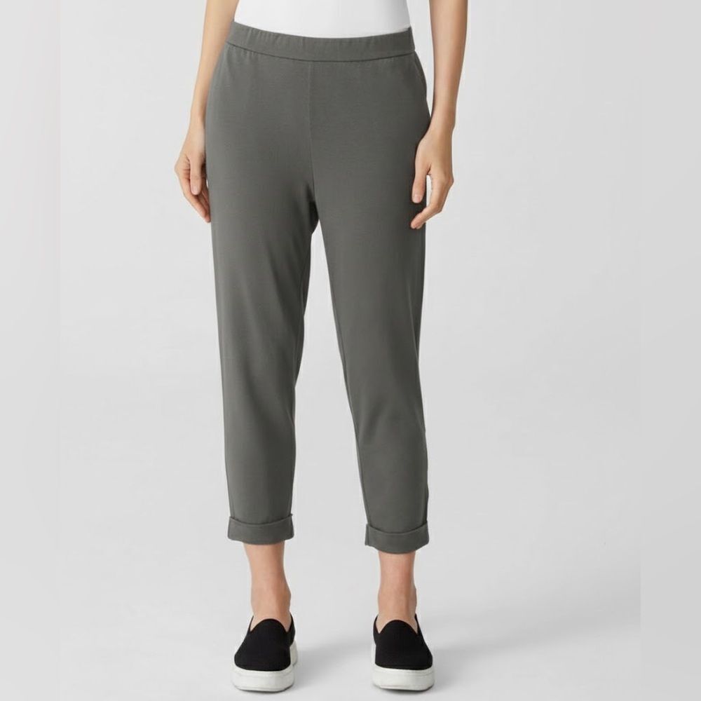 Eileen Fisher Traceable Cotton Jersey Pant Gray Size Small Petite NWOT